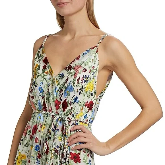 Alice + Olivia Tara Asymmetric Midi Dress - Dollhouse - Picture 6 of 7